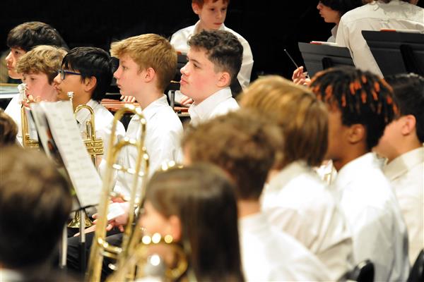 Students performing at the 2023-2024 All County Band Concert